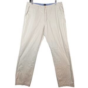J Crew Mens Pants Tan Chino 100% Cotton Straight Minimalist 33x32 (33x28)